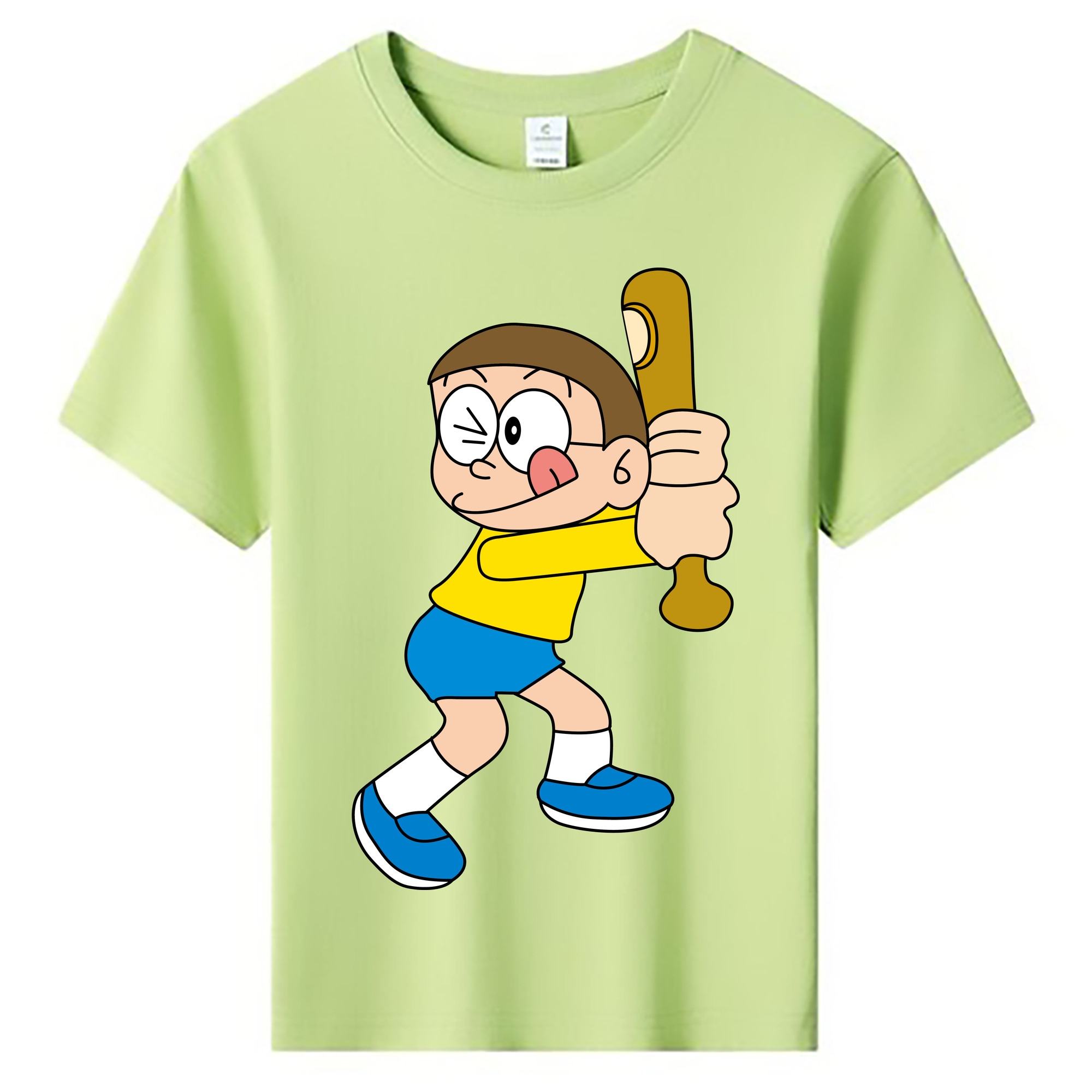 （画像用） ドラえもん 野比 のび太 Doraemon Nobita Nobi 綿100％キッズTシャツ（フロントプリント）